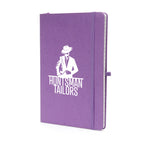 Branded A5 Recycled Card Notebook with Coloured Cover in Purple