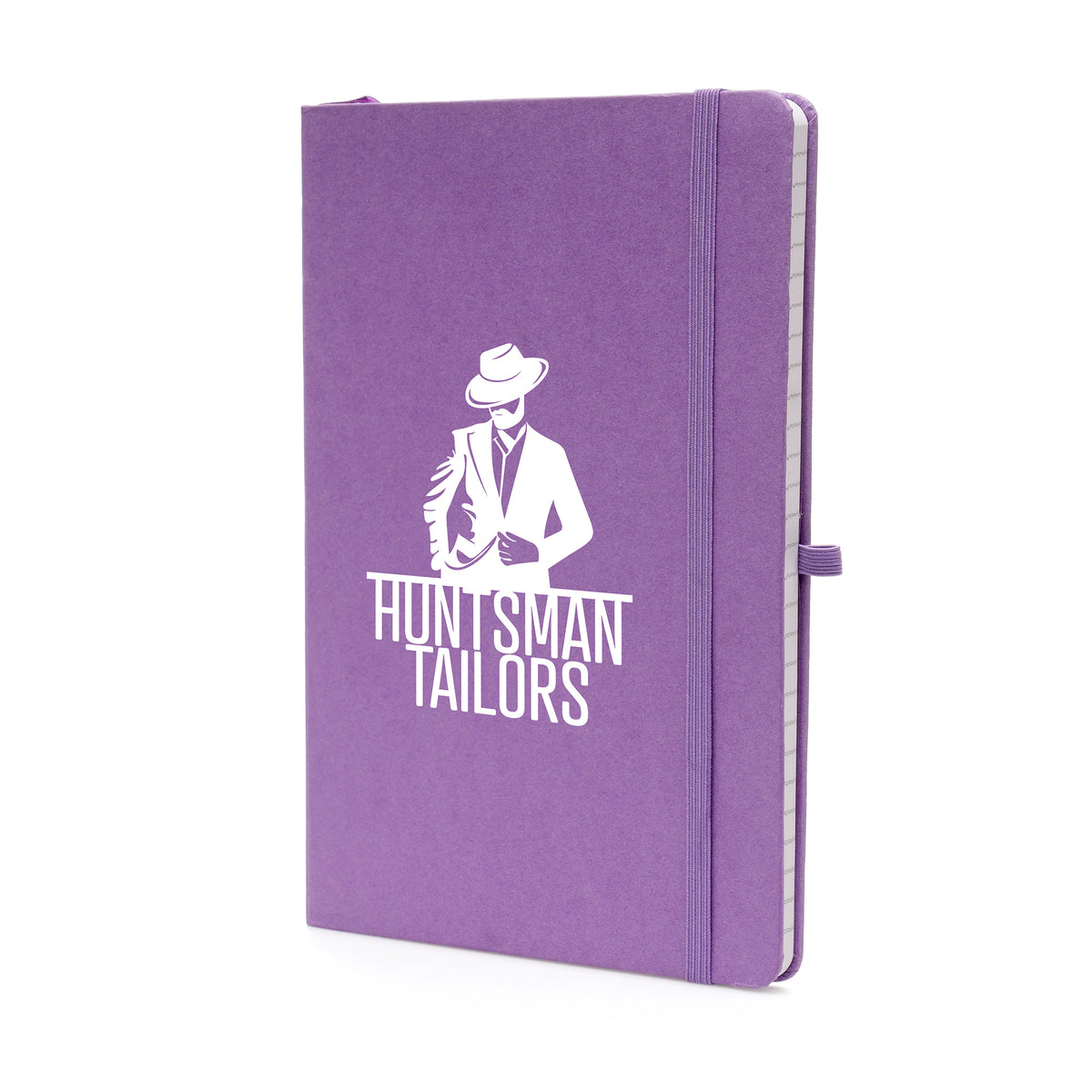 Branded A5 Recycled Card Notebook with Coloured Cover in Purple