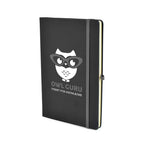 Branded A5 Black PU Notebook and Matching Pen Set in Grey