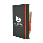 Branded A5 Black PU Notebook and Matching Pen Set