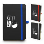 Branded A6 Black PU Notebook with Coloured Pen Loop