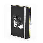 Branded A6 Black PU Notebook with Coloured Pen Loop in White