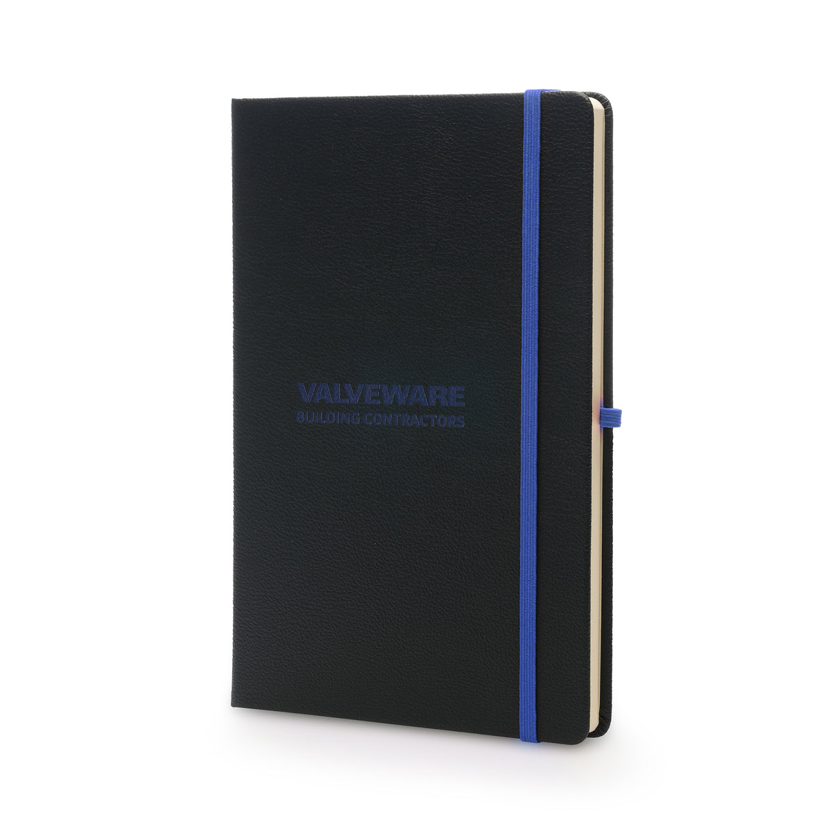 Branded A5 Recycled PU Notebook with Colour-Reveal Engraving in Royal Blue