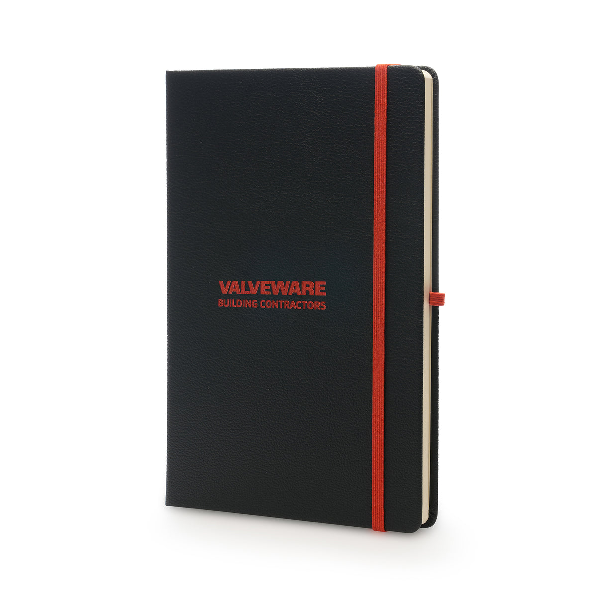 Branded A5 Recycled PU Notebook with Colour-Reveal Engraving in Red