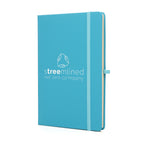 Branded A5 Recycled Notebook and Matching Pen Set in Cyan