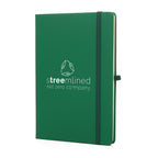 Branded A5 Recycled Paper Notebook with Ribbon Bookmark in Dark Green