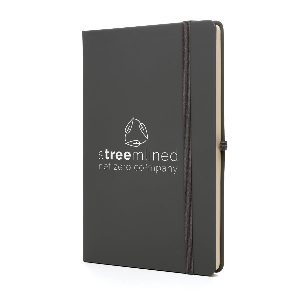 Branded A5 Recycled Notebook and Matching Pen Set in Dark Grey