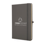 Branded A5 Recycled Paper Notebook with Ribbon Bookmark in Light Grey