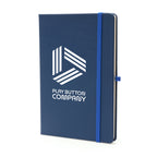 Branded A5 Recycled Notebook and Matching Pen Set in Navy Blue
