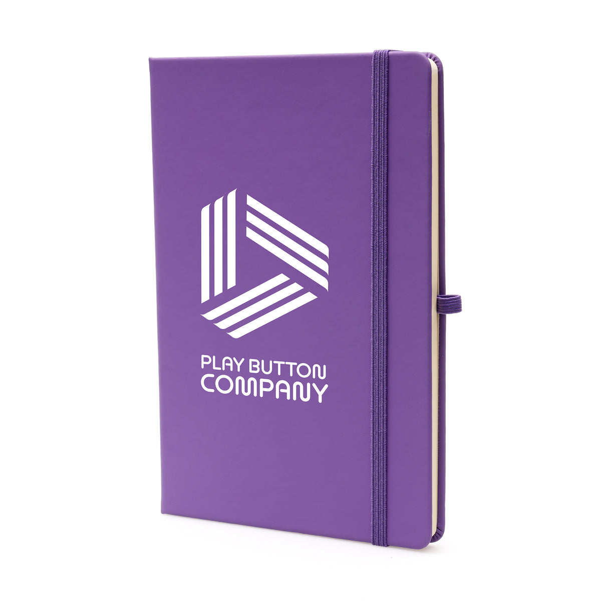 Branded A5 Recycled Paper Notebook with Ribbon Bookmark in Purple