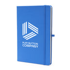 Branded A5 Recycled Paper Notebook with Ribbon Bookmark in Royal Blue