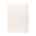 Branded A4 White PU Notebook with Pen Loop