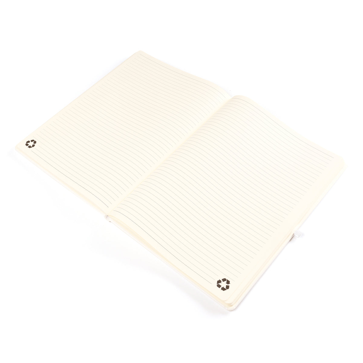 Branded A4 White PU Notebook with Pen Loop in White