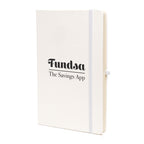 Branded A5 Recycled White PU Notebook