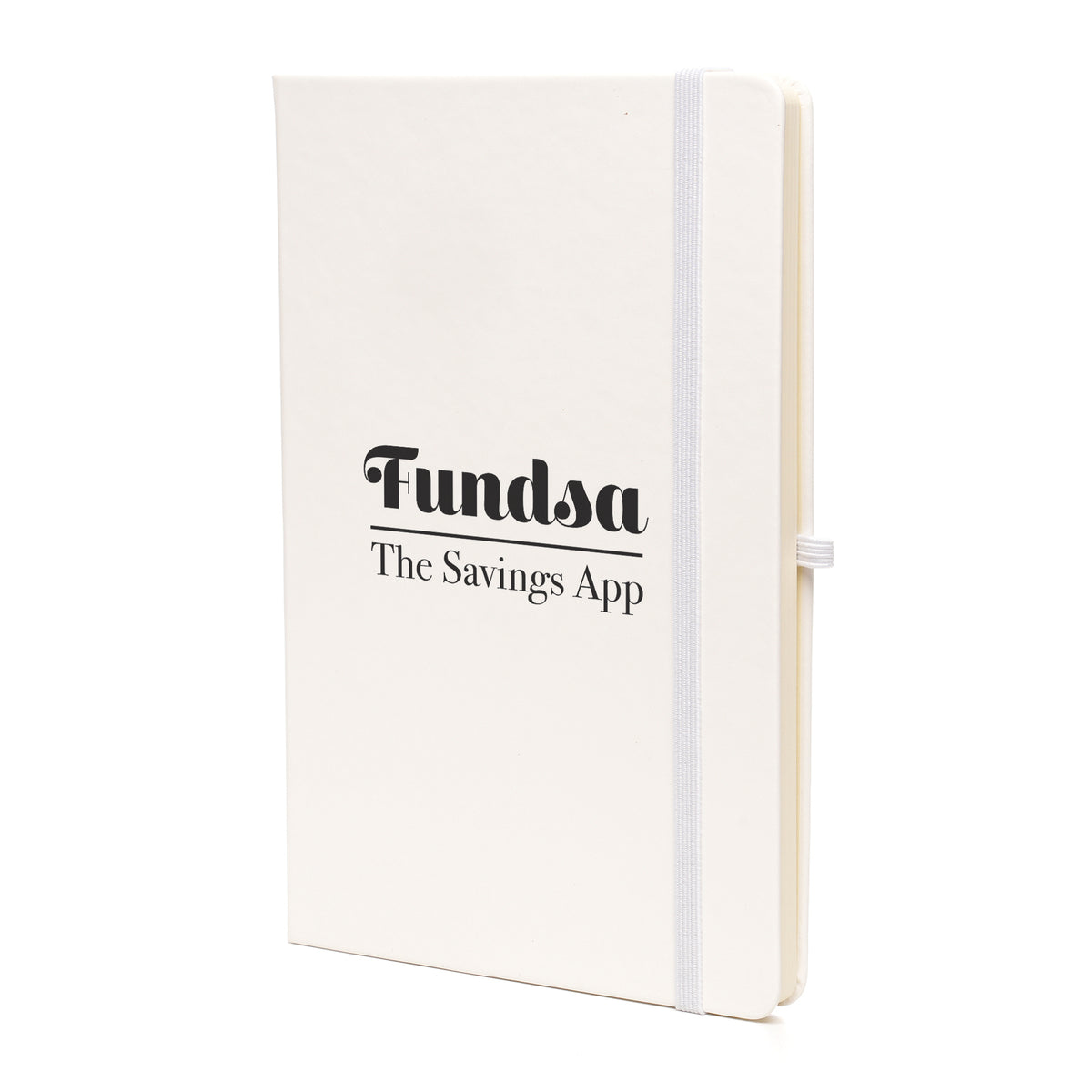 Branded A5 Recycled White PU Notebook