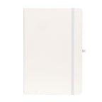 Branded A5 Recycled White PU Notebook
