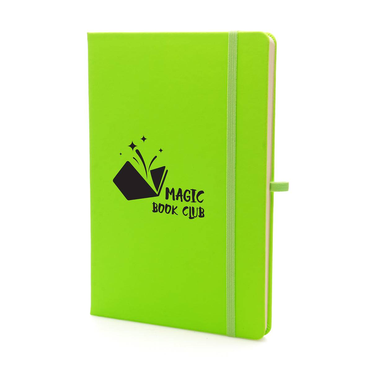 Branded A5 Neon PU Notebook and Matching Pen Set in Green