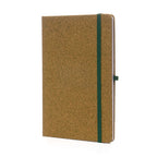 Branded A5 Tea Ground Cork Notebook with Pen Loop and Cream Paper