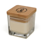 Branded Soy Wax Glass Candle with Bamboo Lid