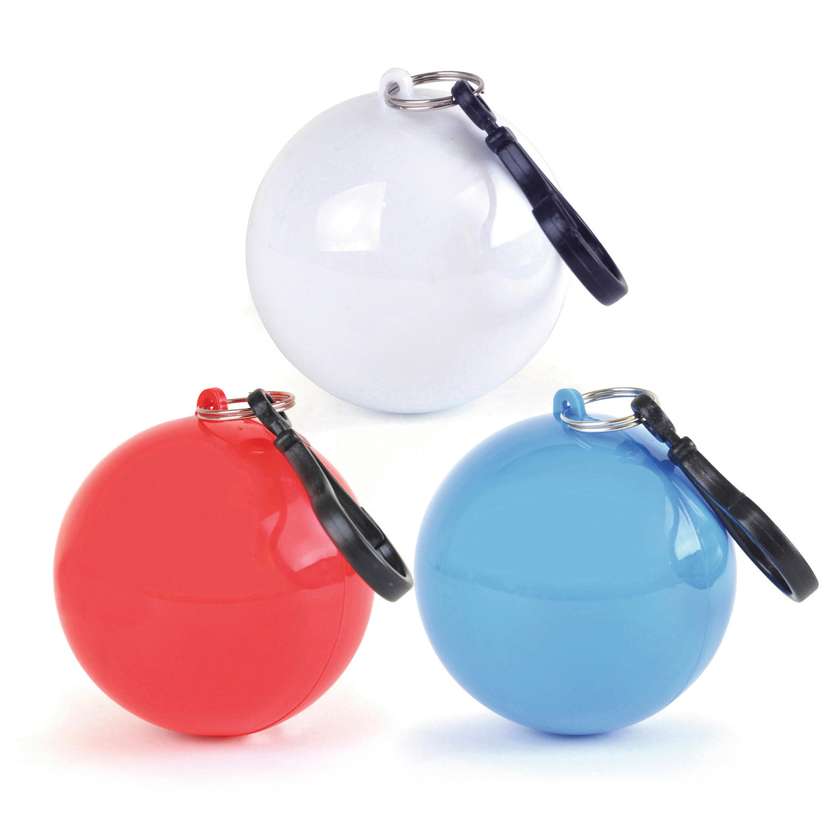 Branded Rain Poncho in Plastic Ball with Keyring and Hook