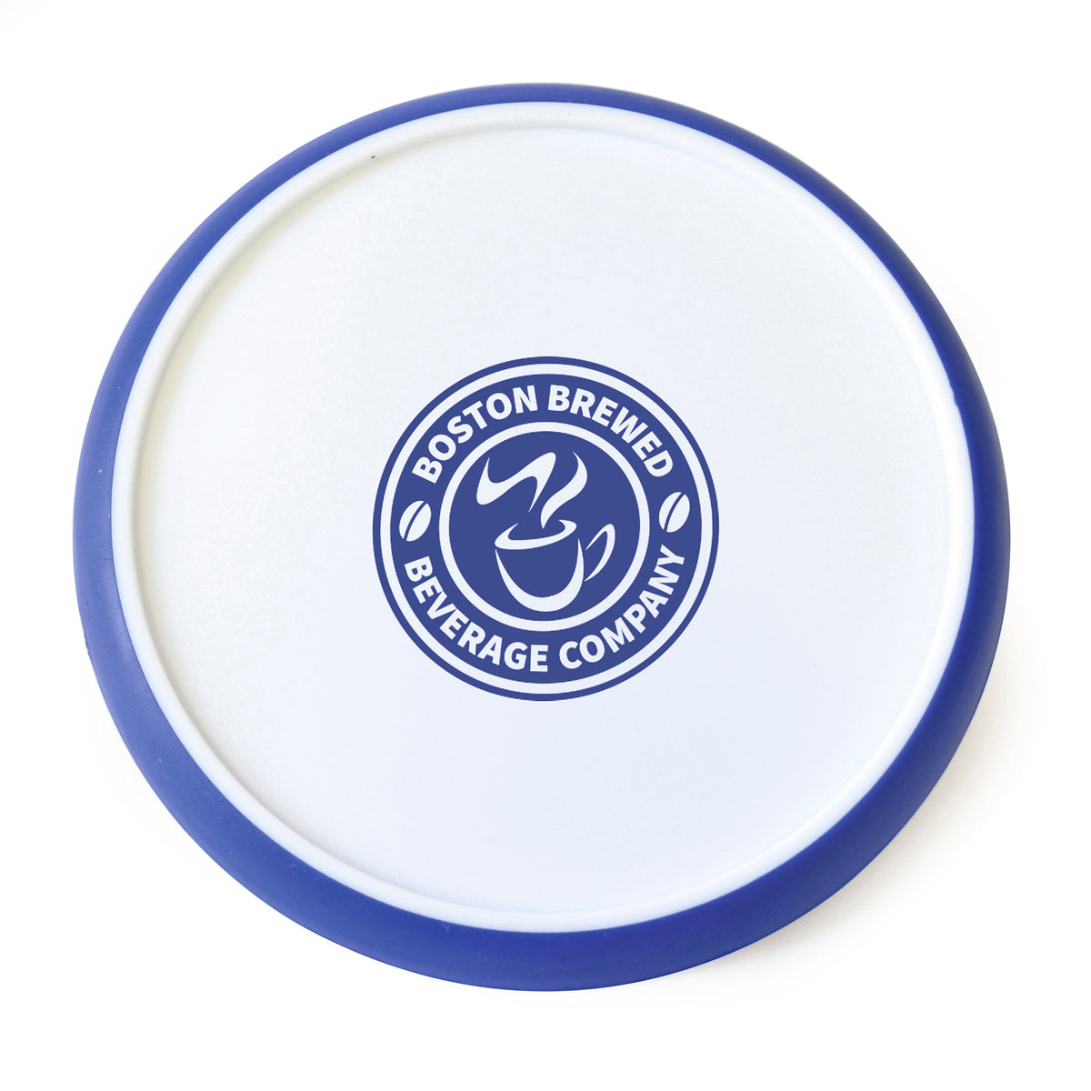 Branded Round Plastic Coaster with Silicone Edge