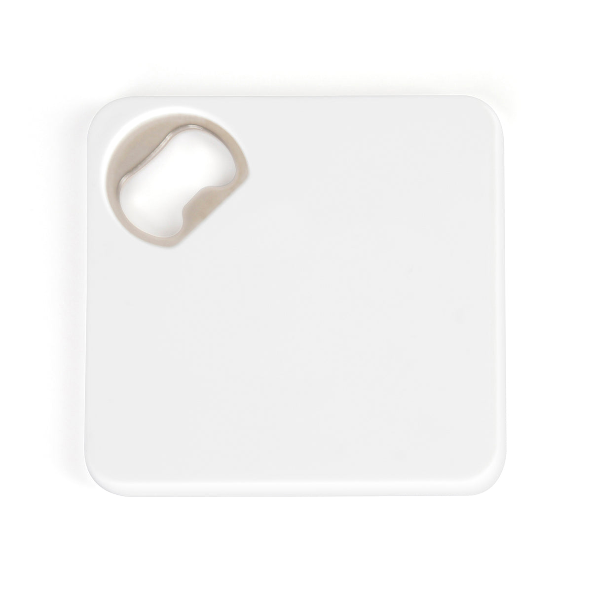 Branded Square Coaster with Built-In Bottle Opener