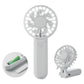 White handheld fan with a clip-on version on a white background