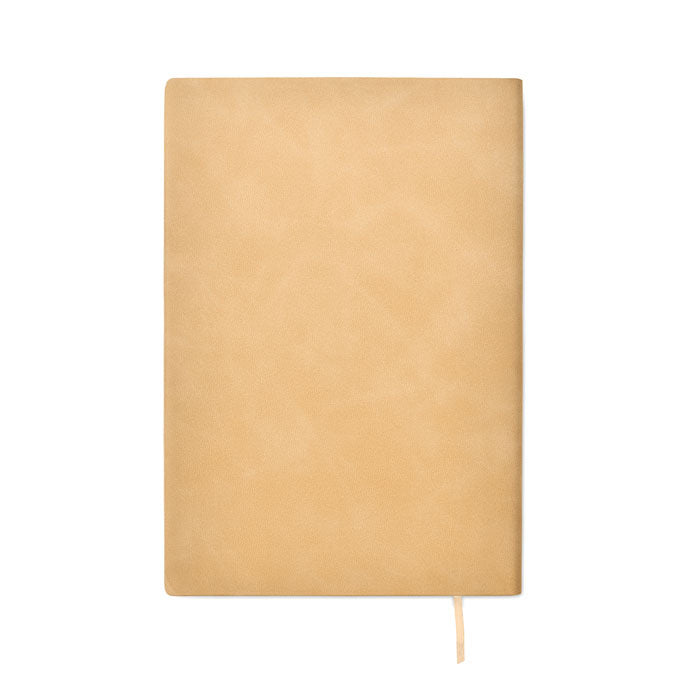Beige notebook on a white background