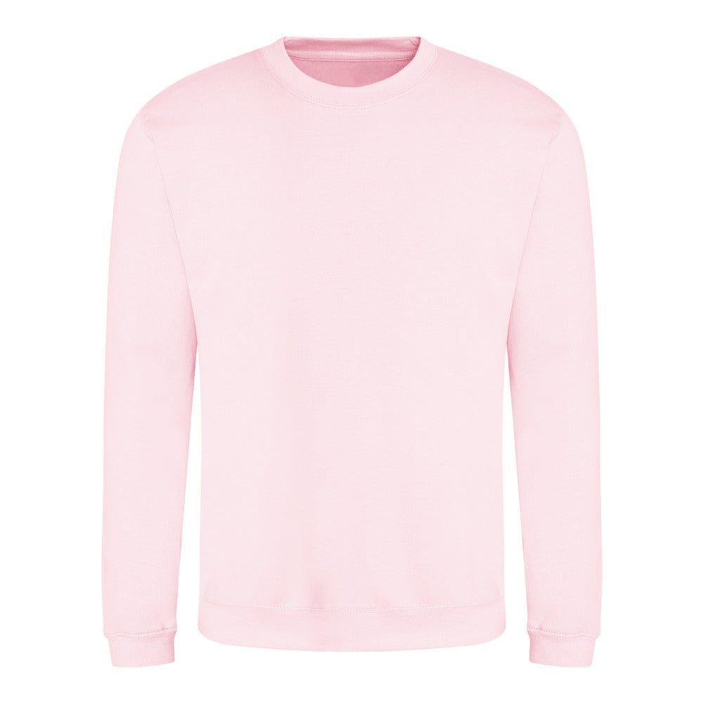 Branded Classic Ringspun Cotton Sweatshirt in Baby Pink