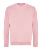 Branded Organic Cotton and Recycled Polyester Sweatshirt in Baby Pink
