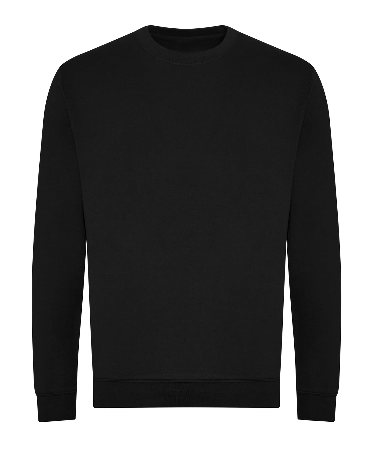 Branded Organic Cotton and Recycled Polyester Sweatshirt in Deep Black