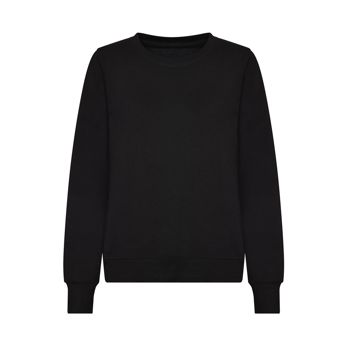 Branded Women's Classic Cotton Sweatshirt in Deep Black