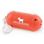 Branded Dog Waste Bag Dispenser with Hook in Red