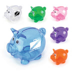 Branded Mini Single Slot Translucent Piggy Bank