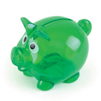 Branded Mini Single Slot Translucent Piggy Bank in Green