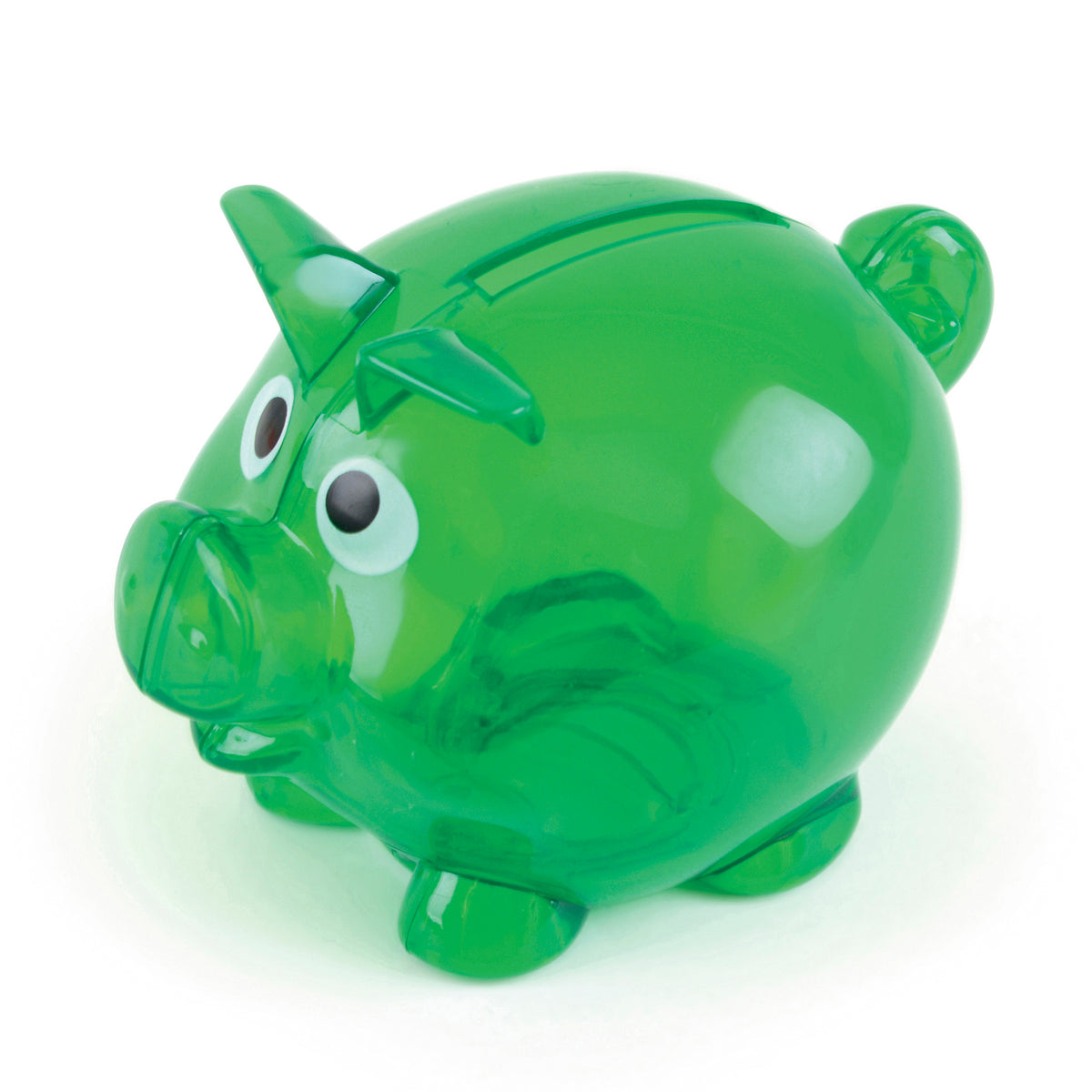 Branded Mini Single Slot Translucent Piggy Bank in Green