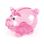 Branded Mini Single Slot Translucent Piggy Bank in Pink