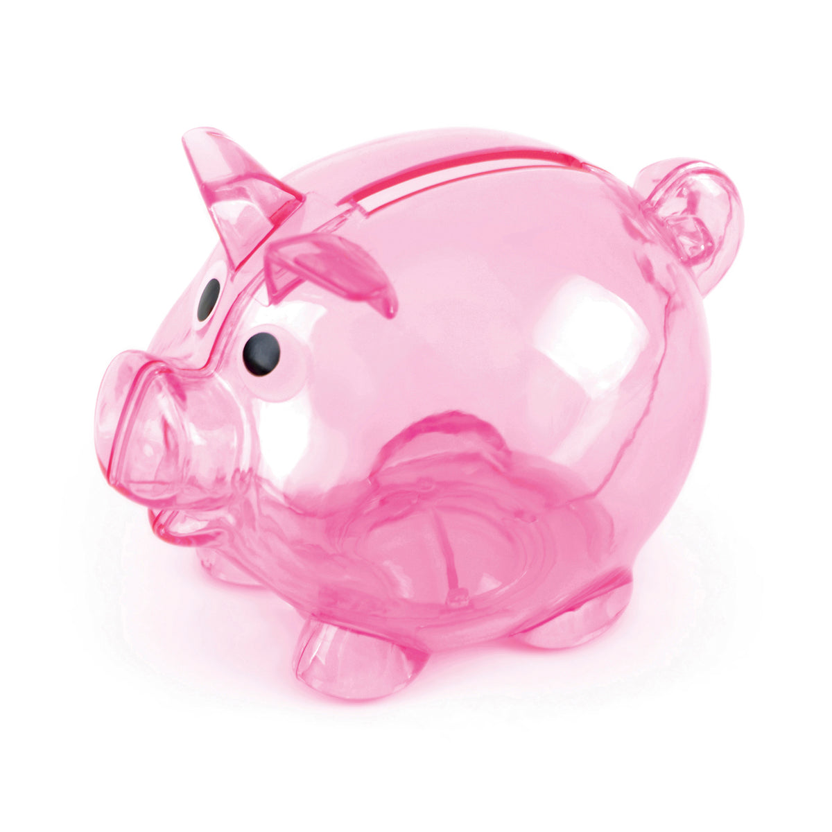 Branded Mini Single Slot Translucent Piggy Bank in Pink