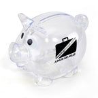 Branded Mini Single Slot Translucent Piggy Bank in Transparent