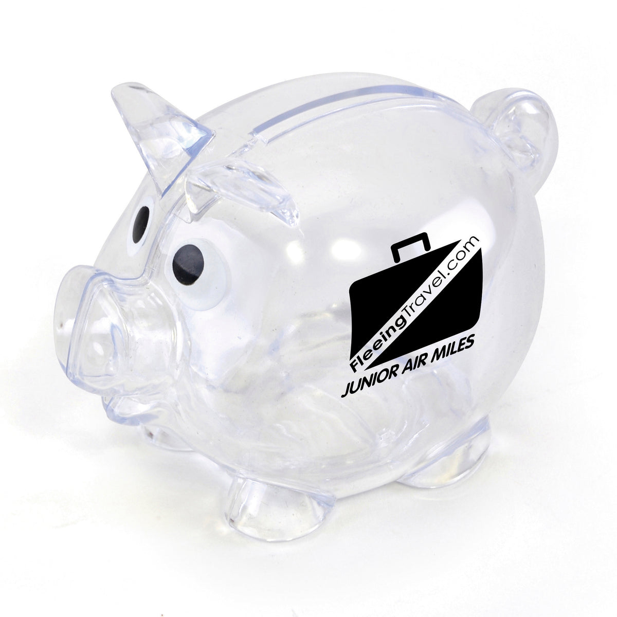 Branded Mini Single Slot Translucent Piggy Bank in Transparent