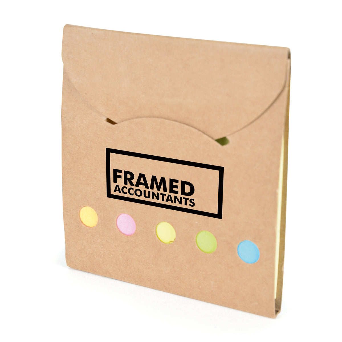 Branded Matchbook Style Sticky Note and Flag Holder in Natural