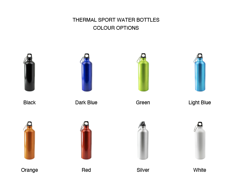 Branded Engraved or Printed Thermal Sports Water Bottle - White