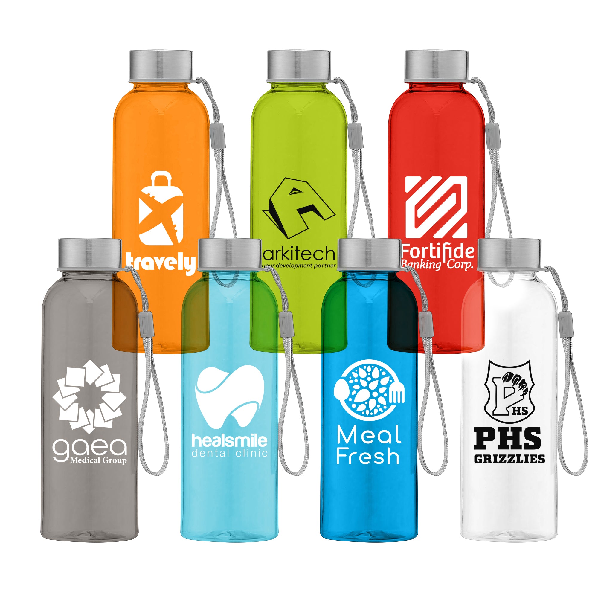 Branded Coloured Transparent Water Bottle