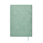 Mint green notebook on a white background