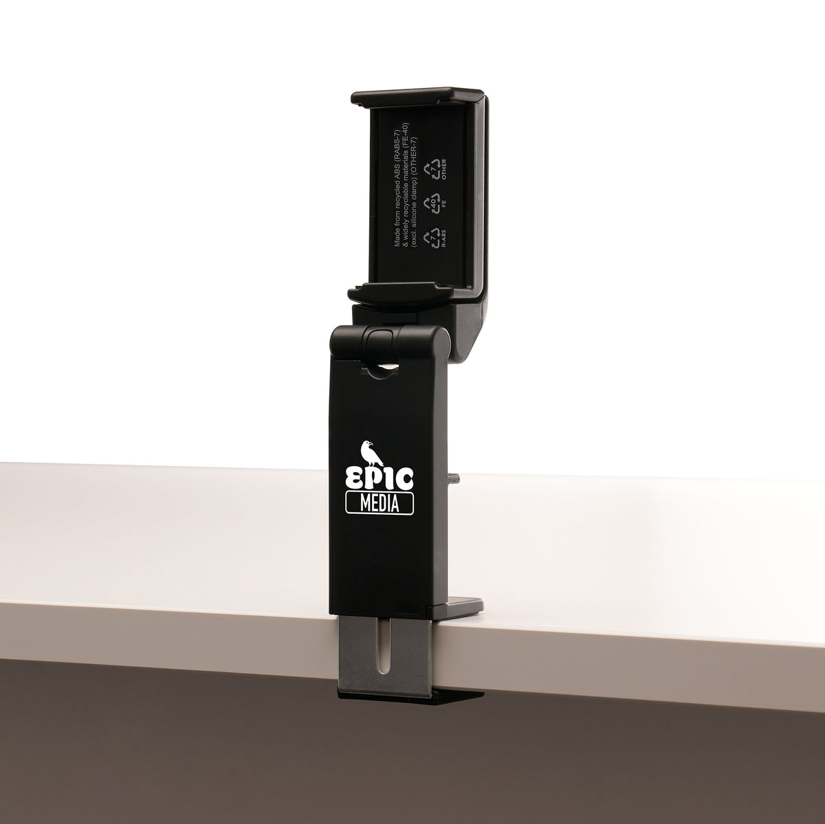 Branded Recycled ABS Flexible Phone Stand with Desk Clamp