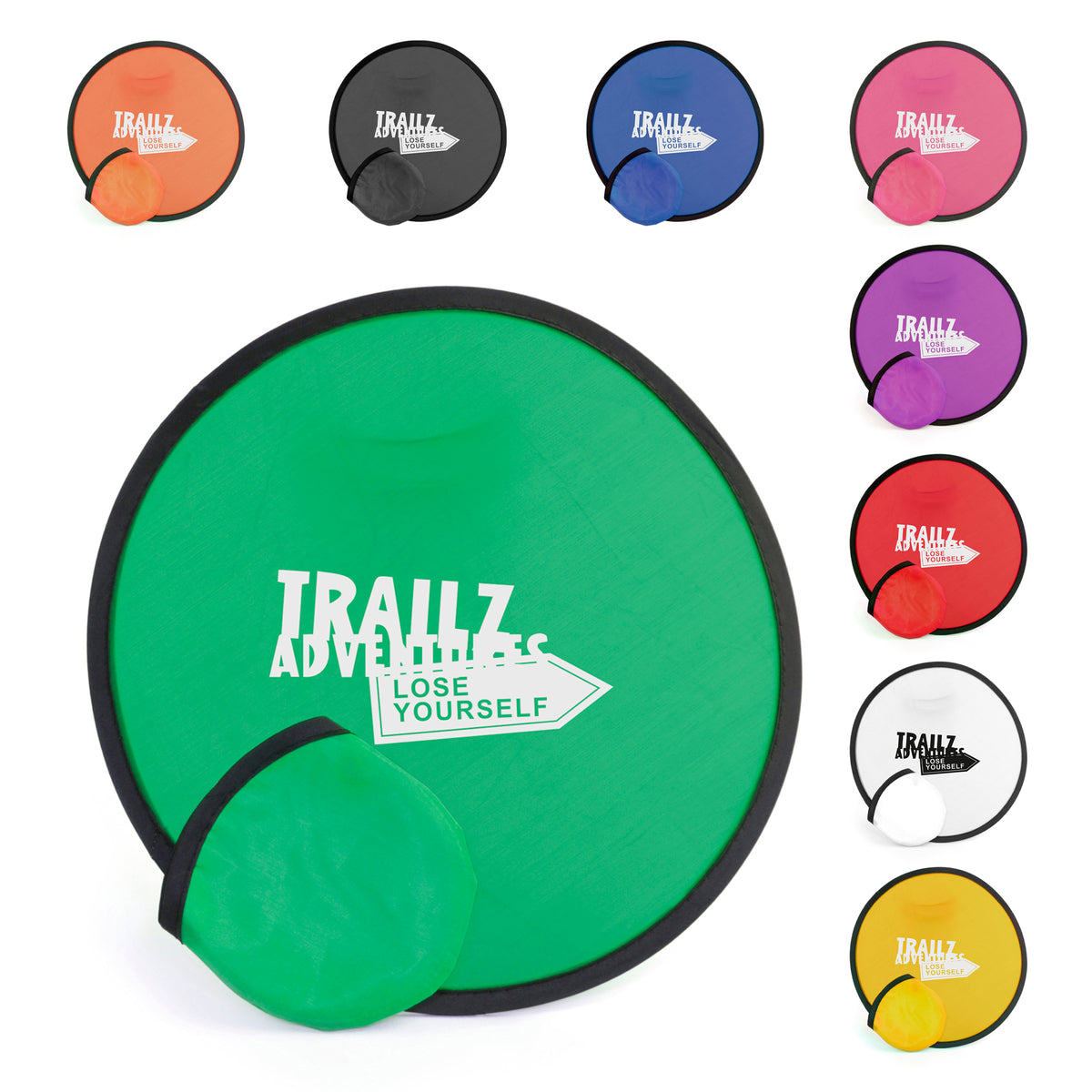 Branded Folding Fabric Frisbee with Storage Pouch