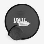 Branded Folding Fabric Frisbee with Storage Pouch in Black