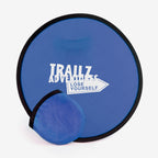 Branded Folding Fabric Frisbee with Storage Pouch in Blue