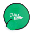 Branded Folding Fabric Frisbee with Storage Pouch in Green