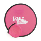 Branded Folding Fabric Frisbee with Storage Pouch in Pink
